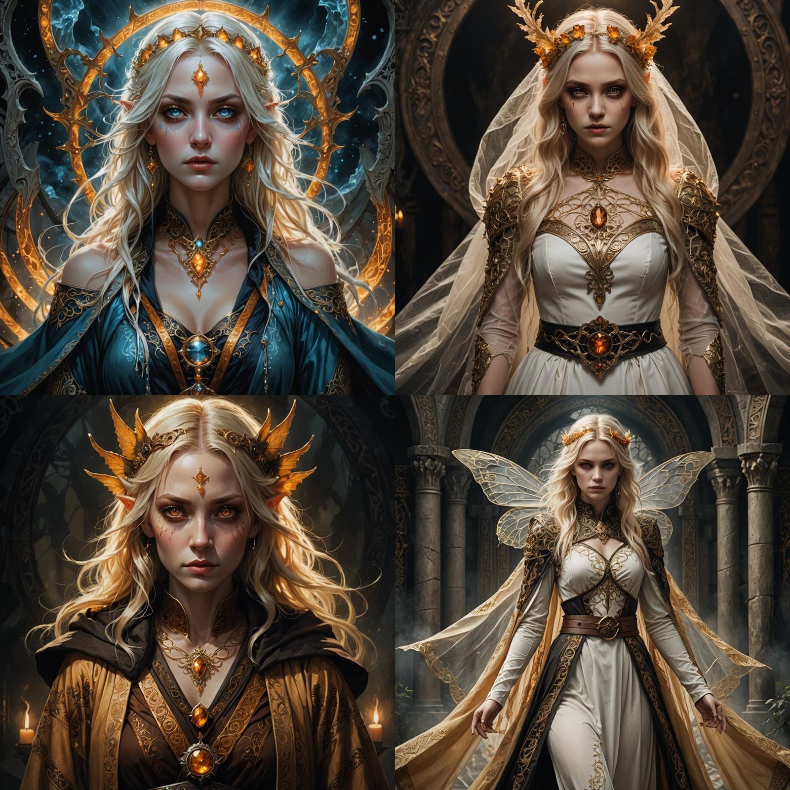 Standing Fairy Portrait in Dark Fantasy Style