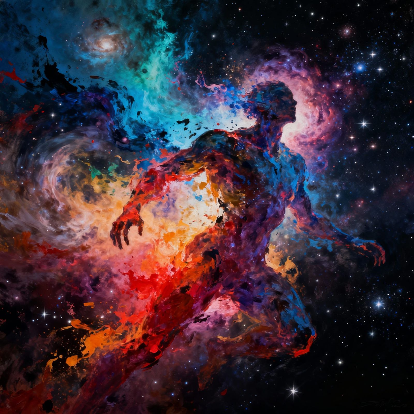 Cosmic Entity of Nebulae and Stardust in Abstract Expression...
