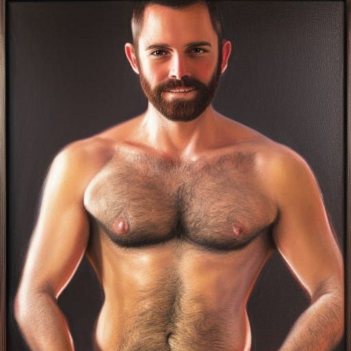 Masculine Figure in Oil Painting