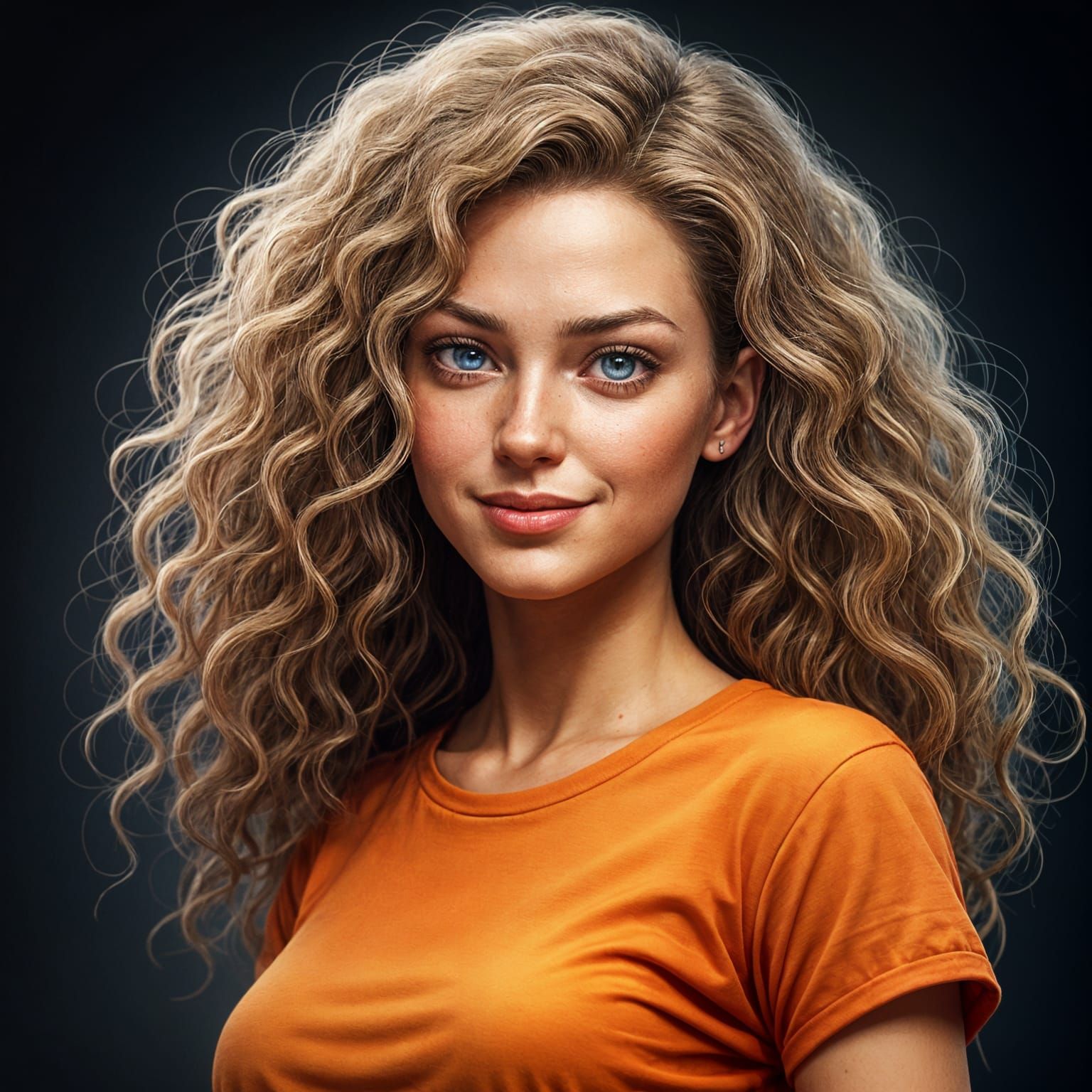 Portrait of a Beautiful Woman with Grey Eyes