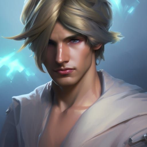 Detailed Portrait of Ezreal in Art Nouveau Style