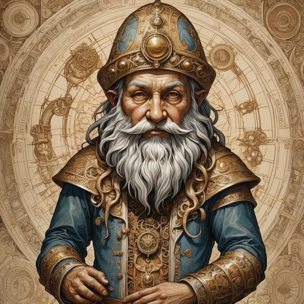 Gnome Anatomy in Renaissance Style Illustration