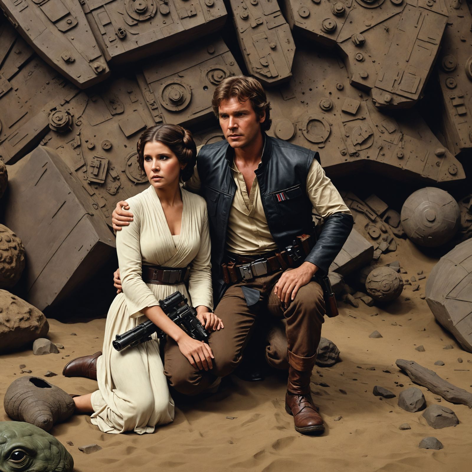 Han and Leia: Post-Rescue Reunion in Return of the Jedi