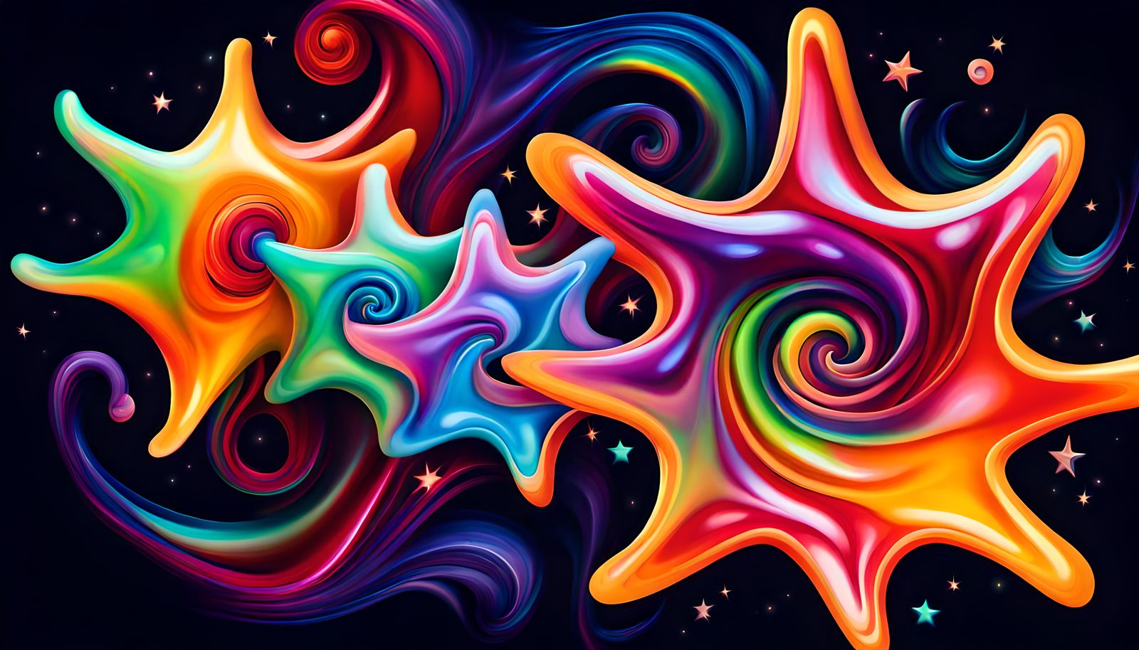 Iridescent Plasma Maelstrom with Newborn Stars in Impasto St...