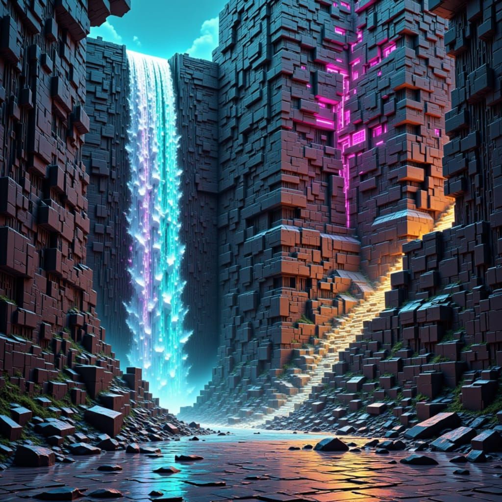 Cosmic Waterfall Engulfs Ancient Computer