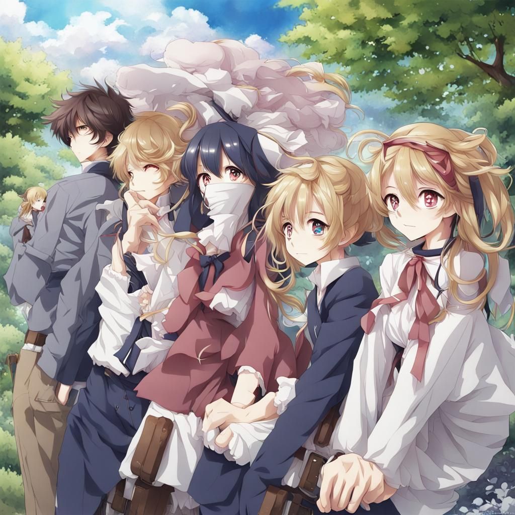 Vibrant Anime Key Visual in Japanese Manga Style