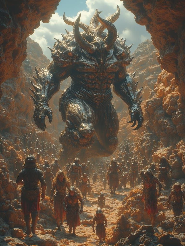 Epic Mythological Battle in Stop-Motion Style