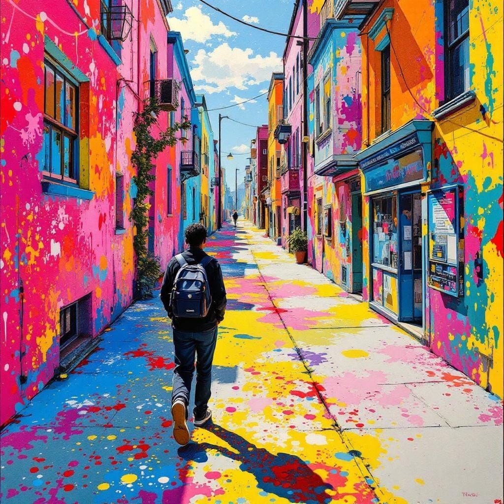 Saturated Color Explosion with Ornate Patterns