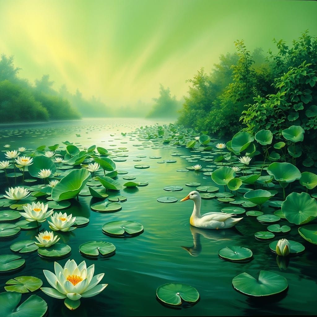 Emerald Oasis in Warm Realism Style