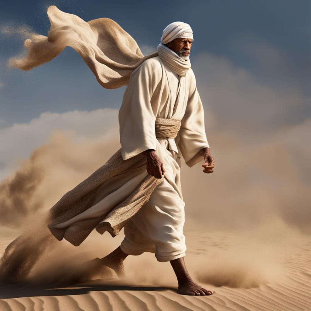 Man Transforms to Sand in Desert Storm