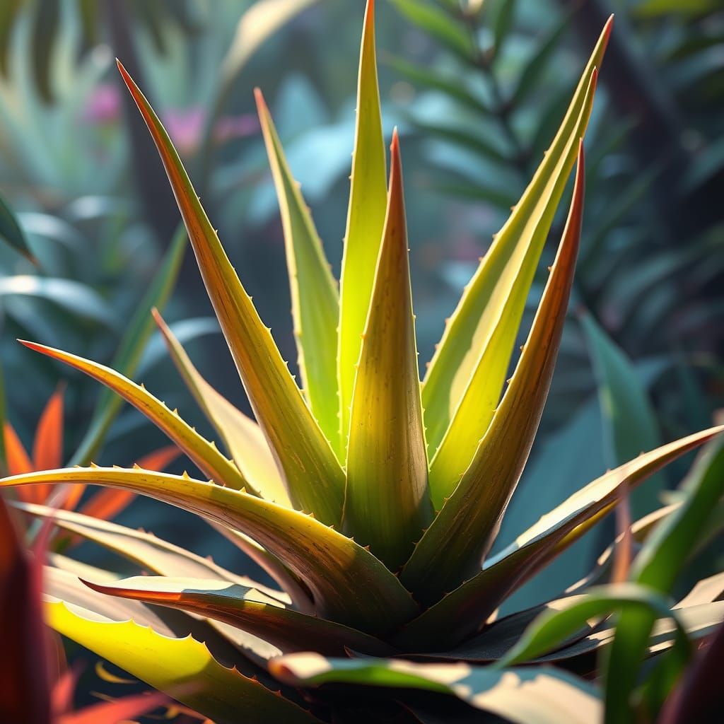 Lush Aloe Vera Plant in 3D Game Cinematic Style