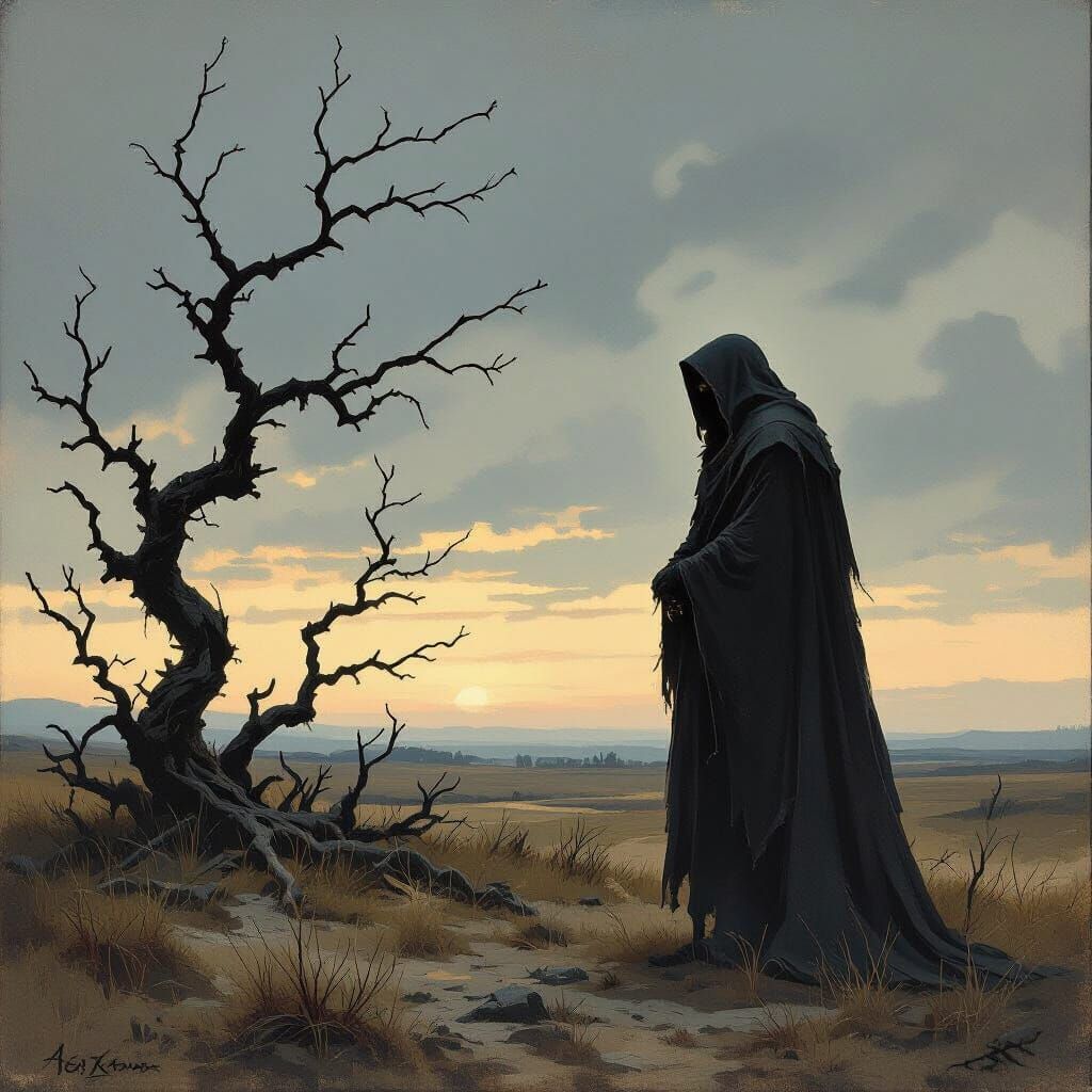 Centaur on Windswept Moor in Gothic Style