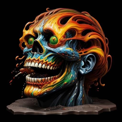 Monster Wave: An Expressionist Oil Painting