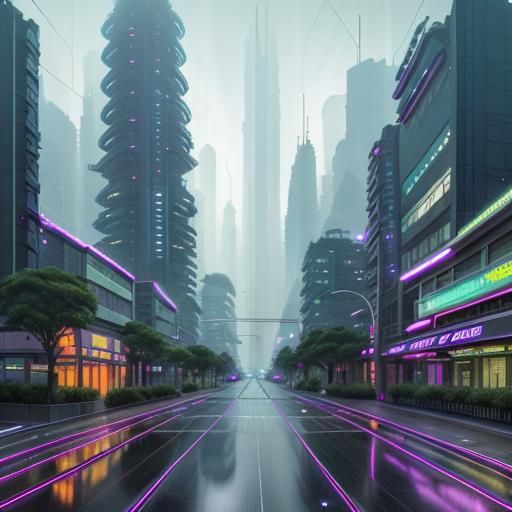 "Write a detailed description of a futuristic city, focusing...