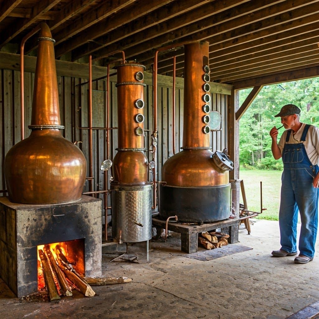 Moonshine Still in Alabama Backwoods