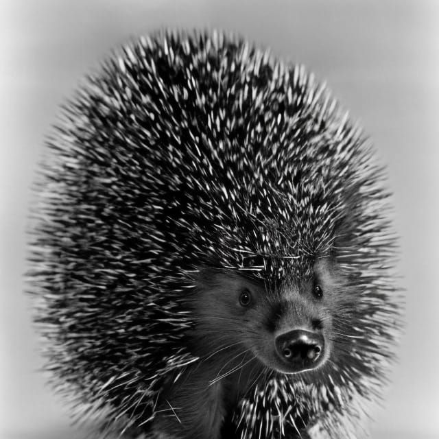 Porcupine Flies Biplane: Black and White Photo