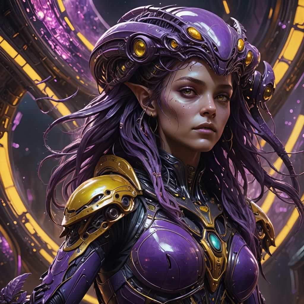 Hyperdetailed Alien Woman in Dark Fantasy Style