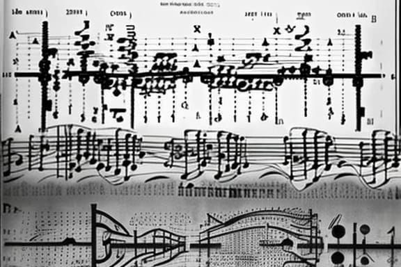 Complex Graphic Score in Analytical Art Style