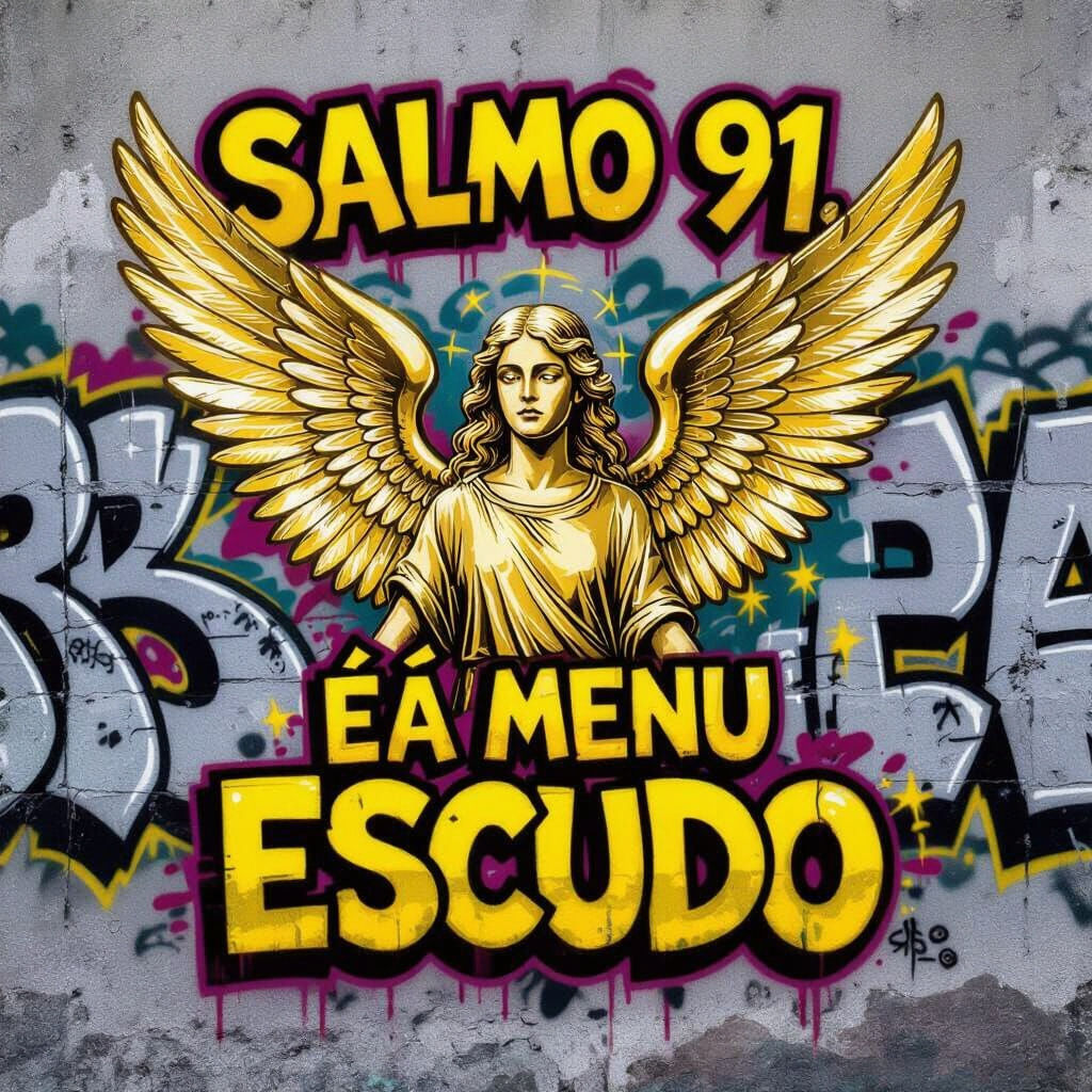Angelic Shield Graffiti Art: Psalm 91