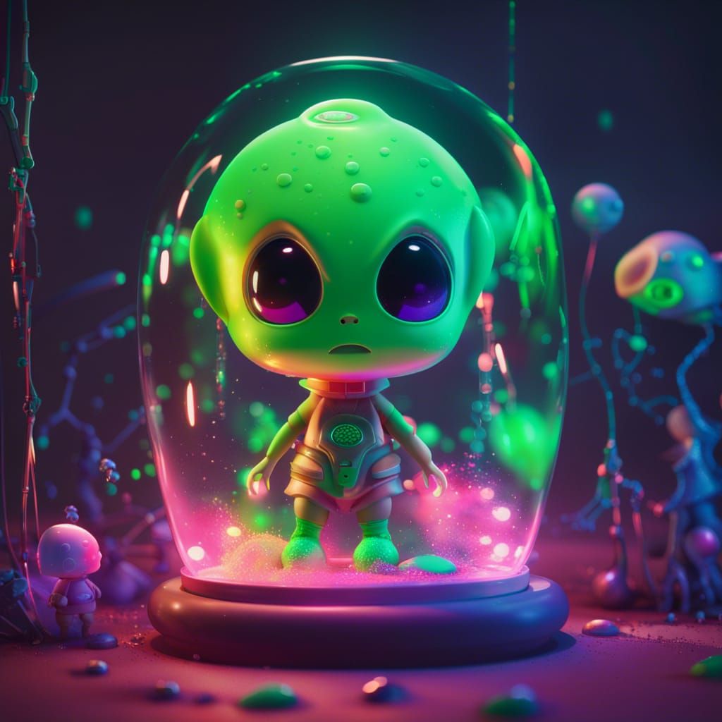 Alien inside lava lamp