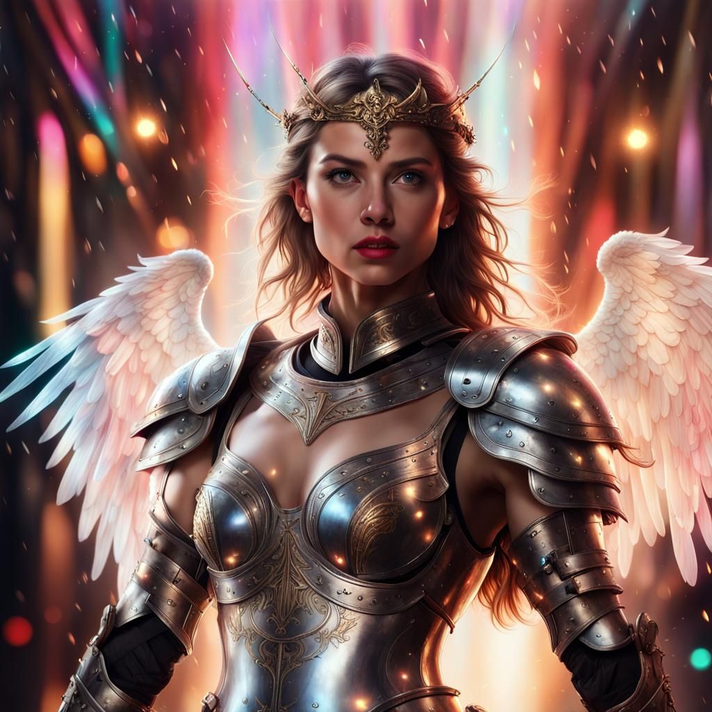 Feminine Guardian Angel with Sword in Digital Art