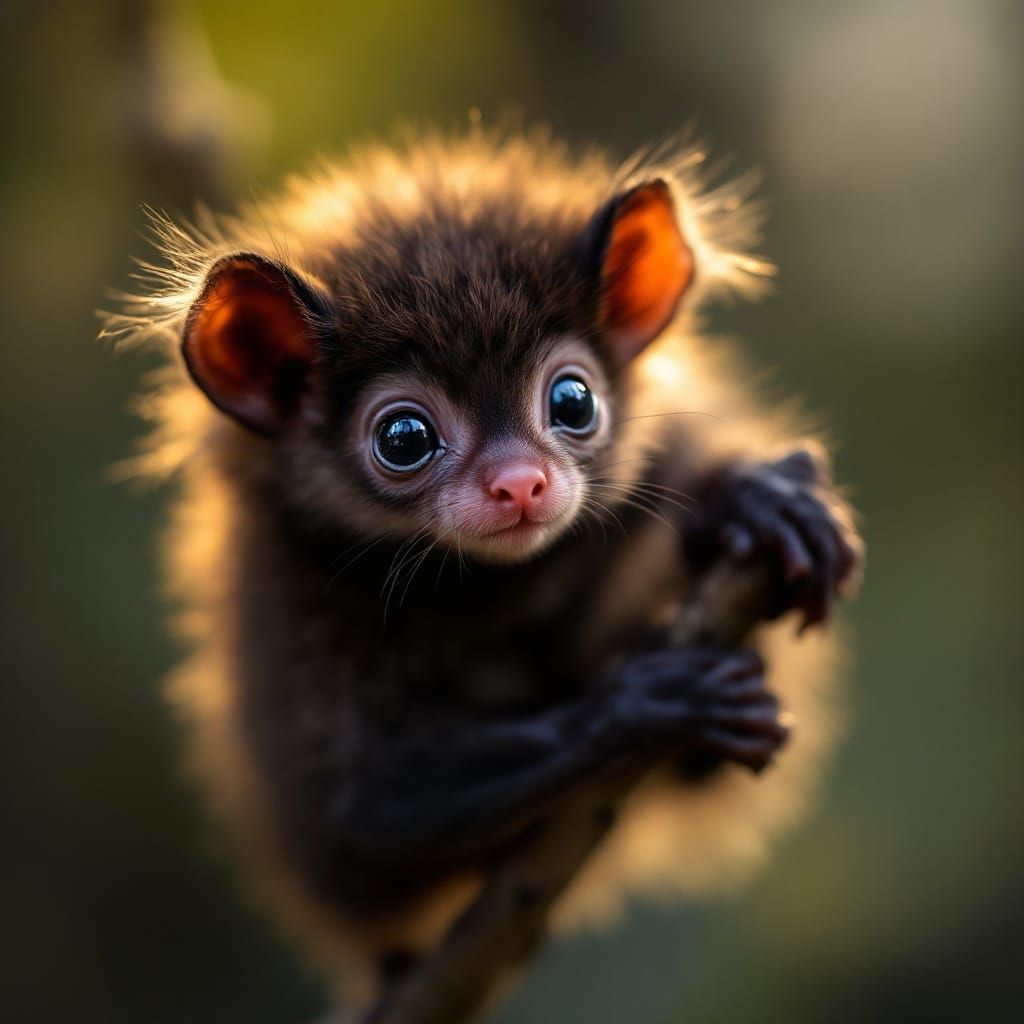 Sweet Young Bat Portrait in Natural Light