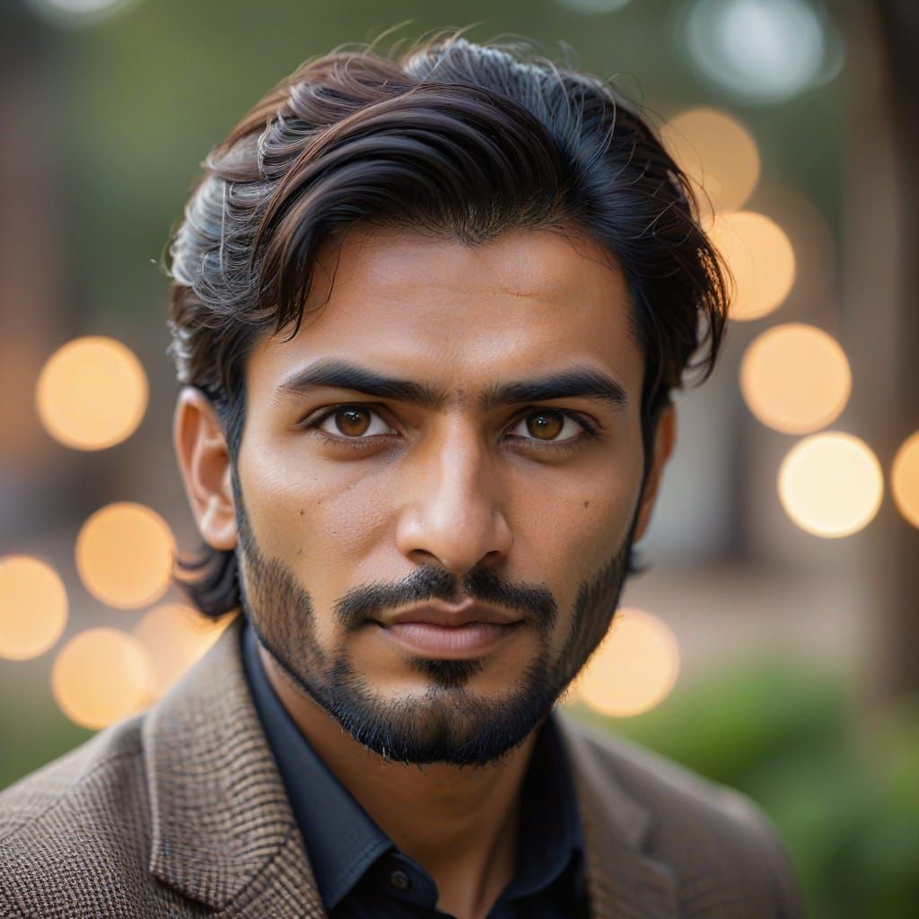 Handsome Pakistani Man Portrait with Bokeh