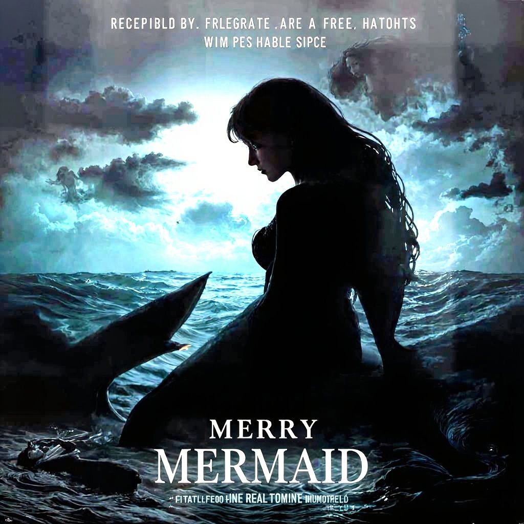 Film Noir Mermaid Movie Poster in Moody Blues