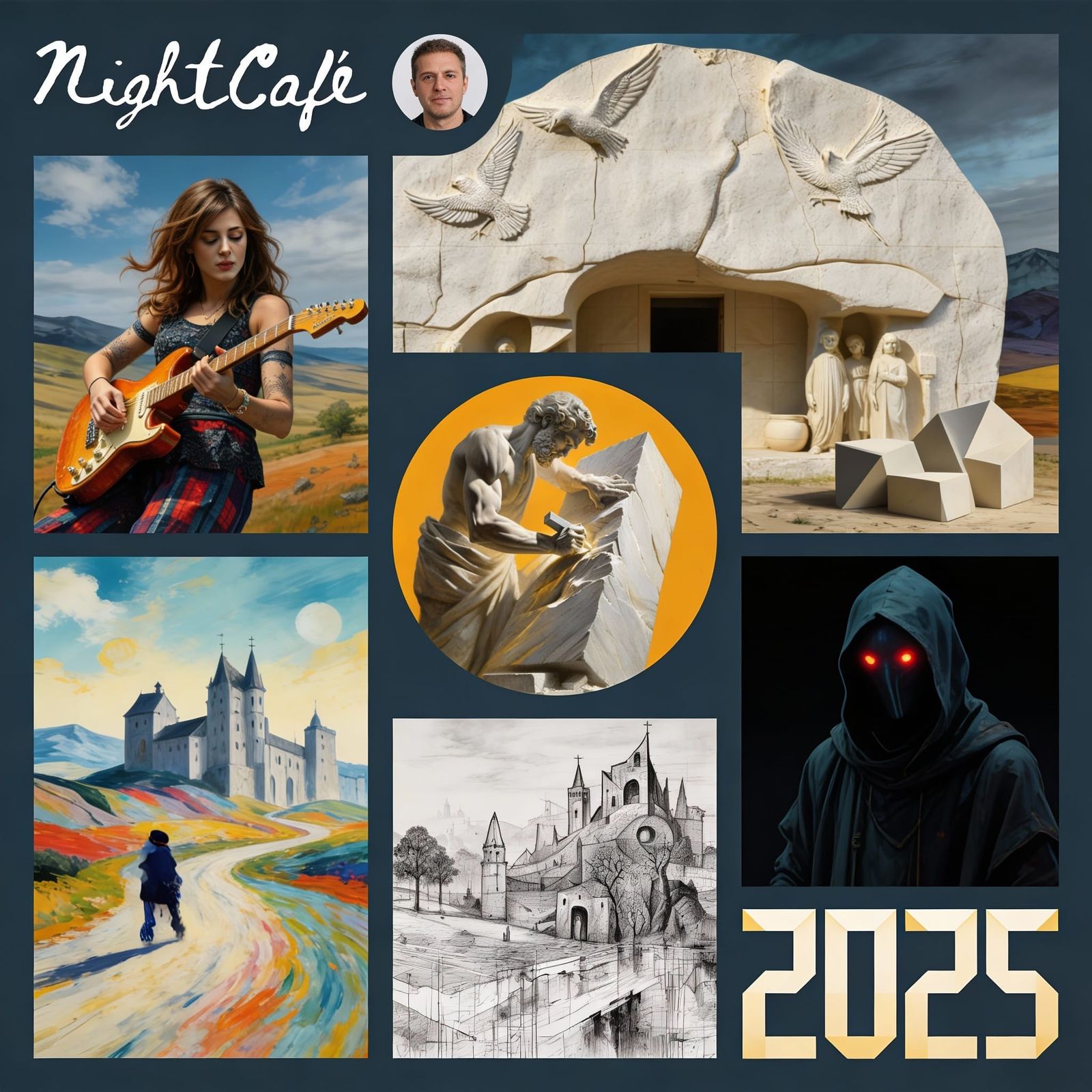 AI Art Collage: NightCafe Creations 2025