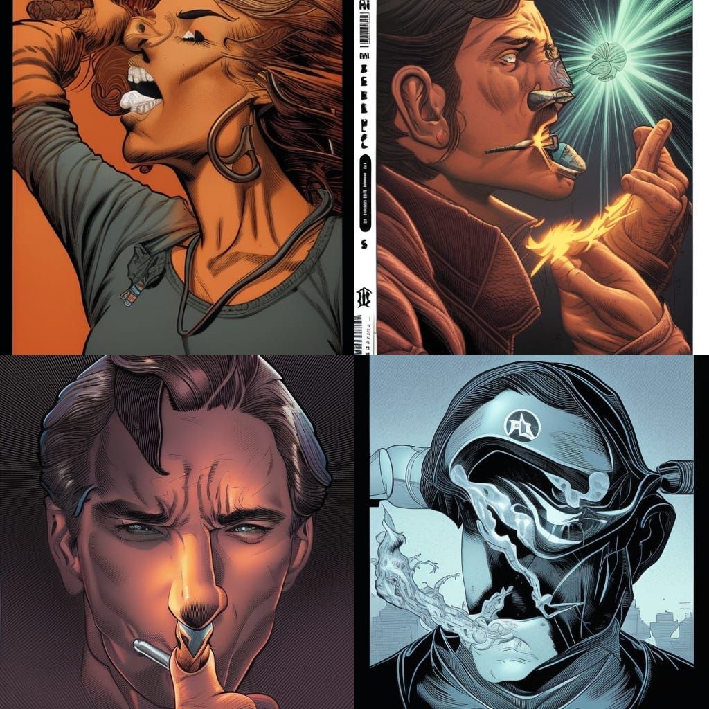 French Inhale Comic Book Art