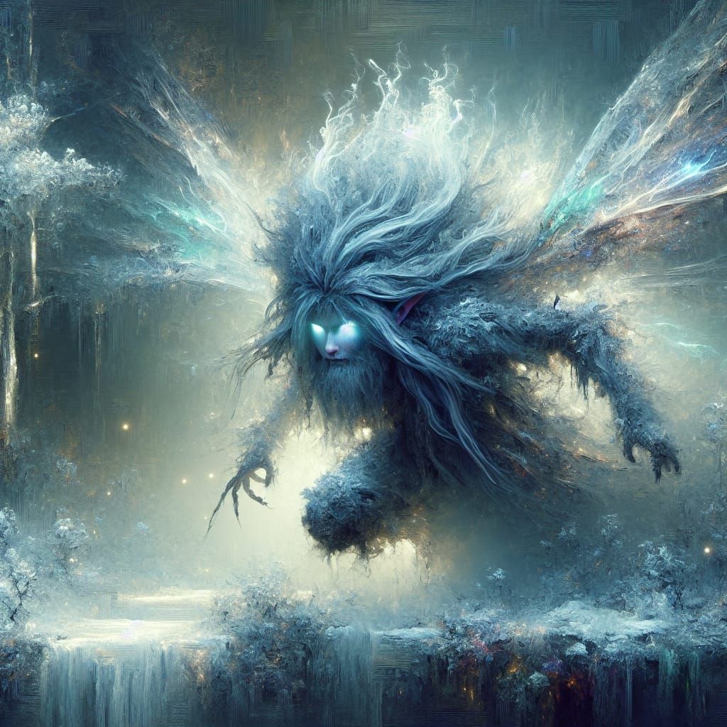 Ancient Fairy Warrior in Misty Forest