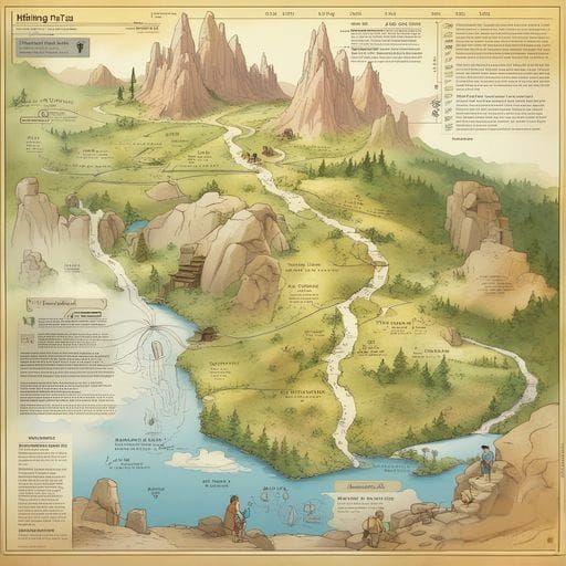 Hiking Trail Map as Technical Illustration