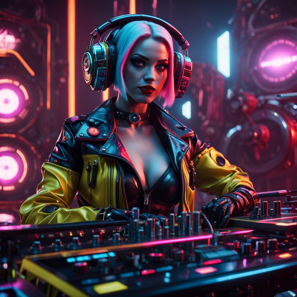 Harley Quinn as Sci-Fi Acid House DJ