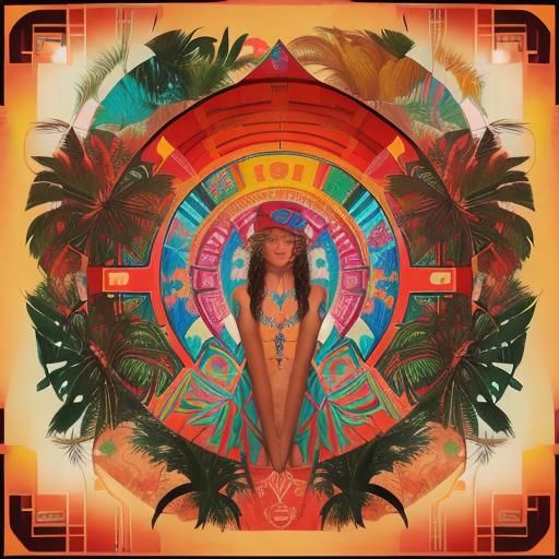 Art Deco Mayan Jungle Portal with Animals