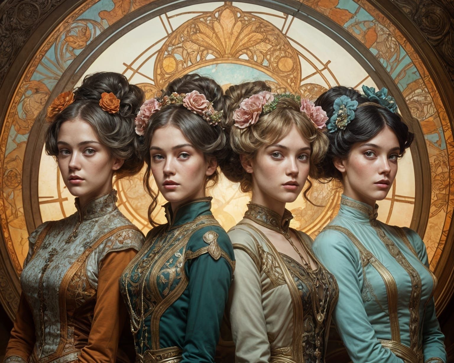 Neo Victorian eccentric style. Head and shoulders portrait.