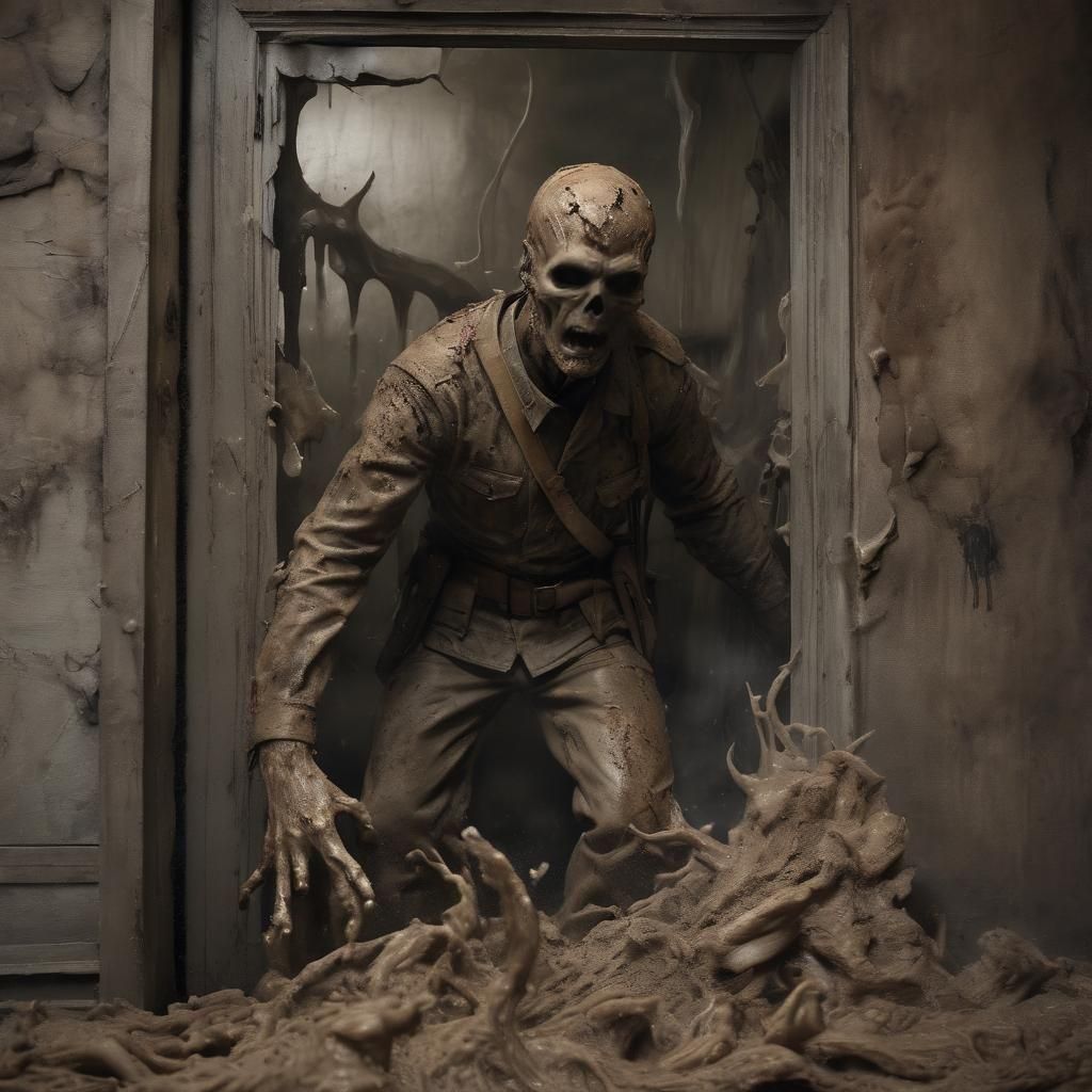 Surreal Zombie Confederate Soldier in Dreamy Painterly Style