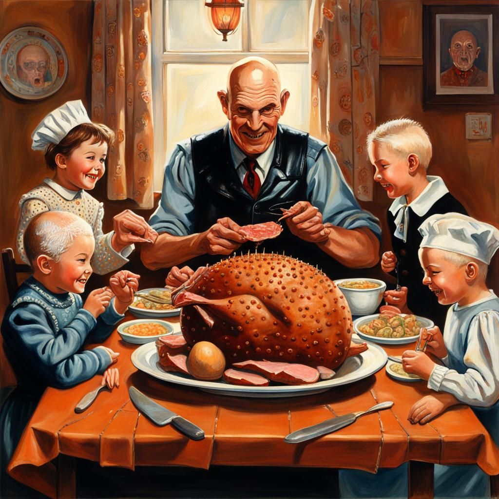 Hellraiser Family's Easter, Norman Rockwell Style