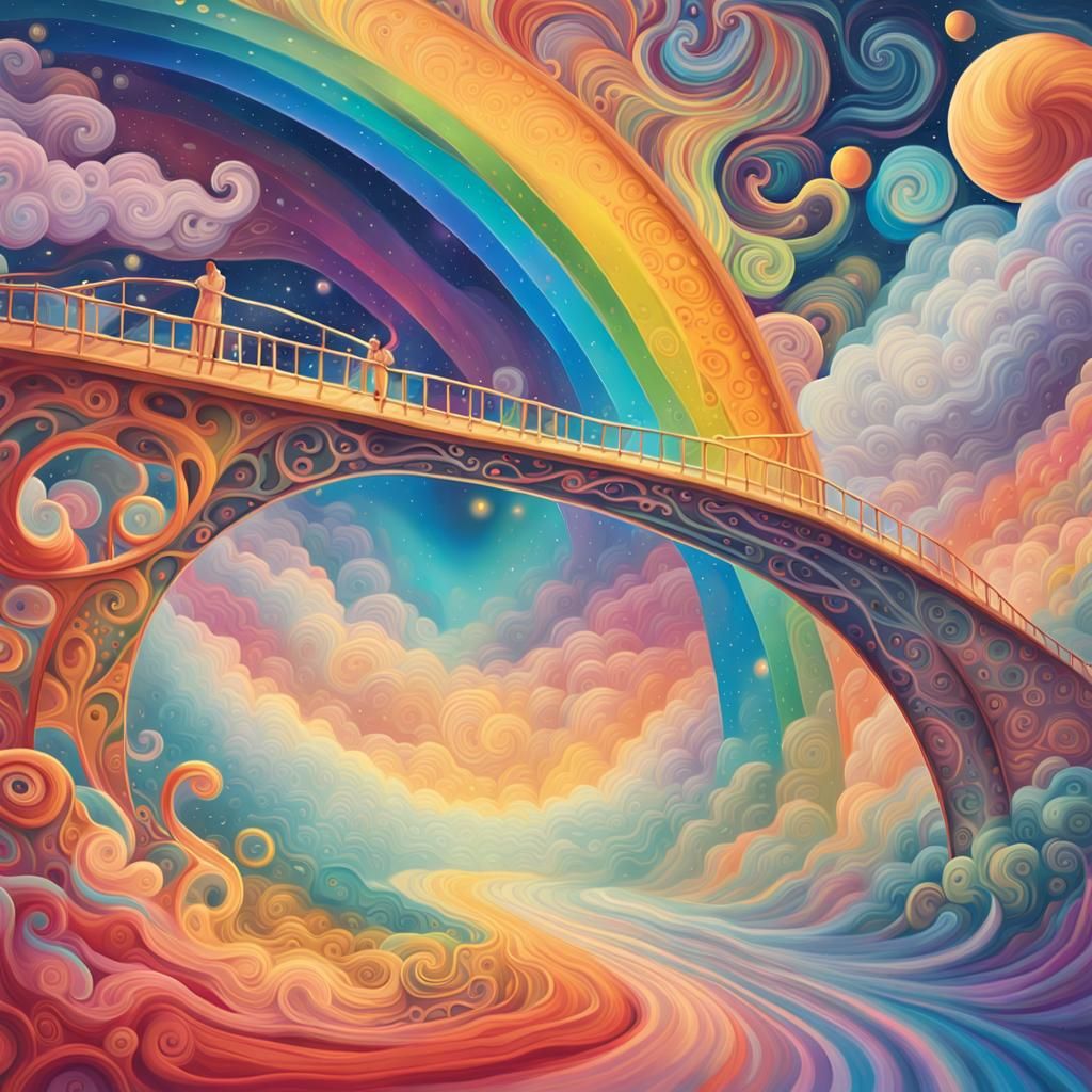 Rainbow Bridge Across the Universe in Digital Art