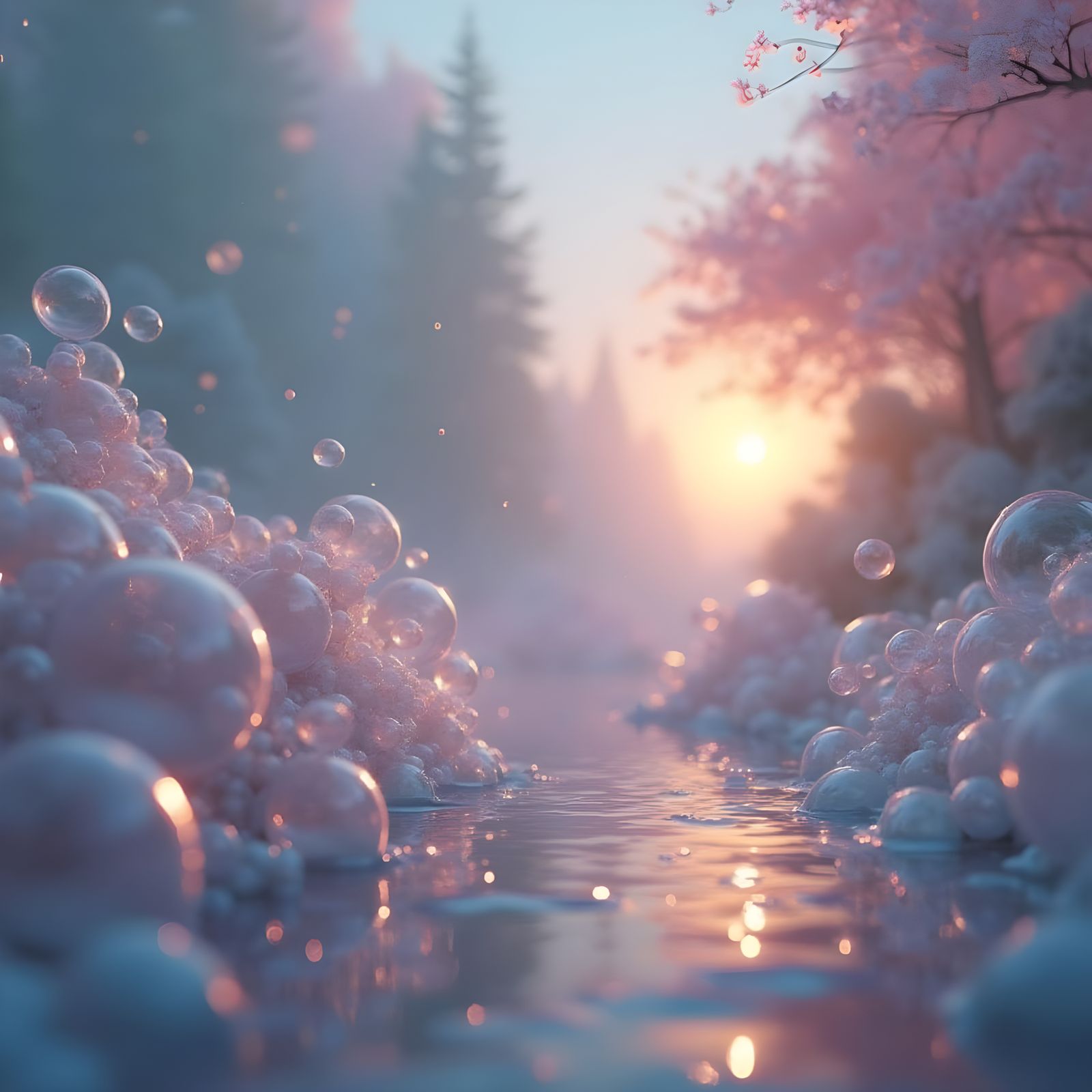 Dreamy Translucent Bubbles Create a Surreal World