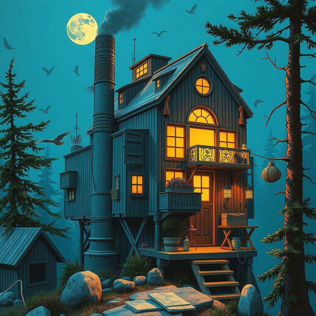 Dreamy Architectural Fantasies in Cyberpunk Style