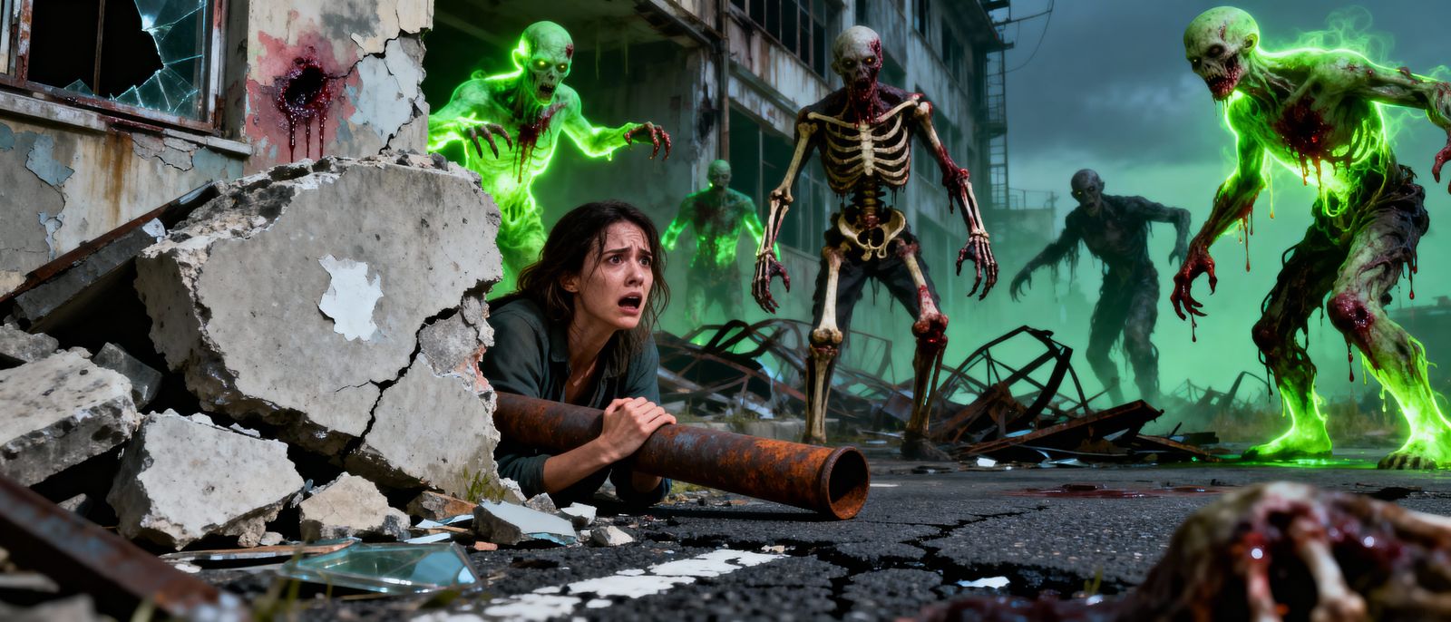Terrified Woman Hides From Mutants in Post-Apocalyptic World