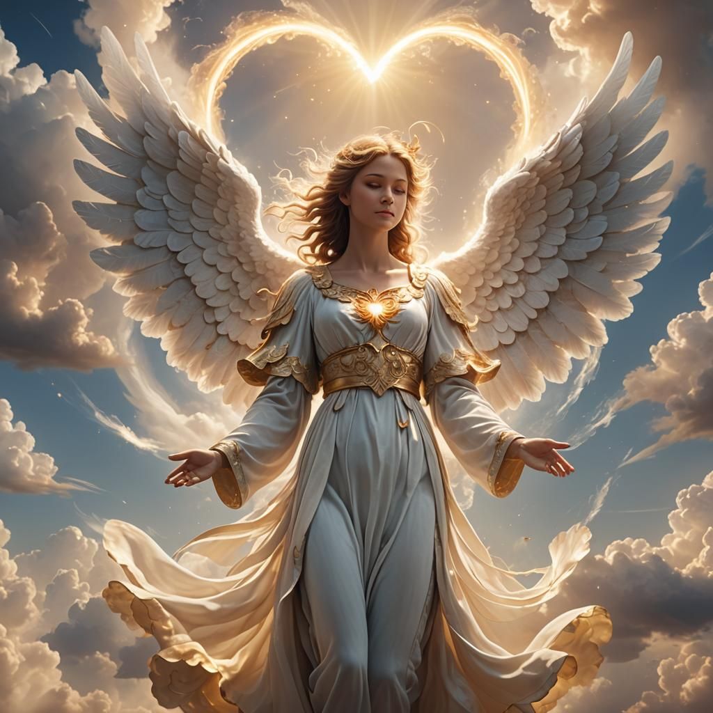 Ethereal Guardian Angel in Digital Matte Painting