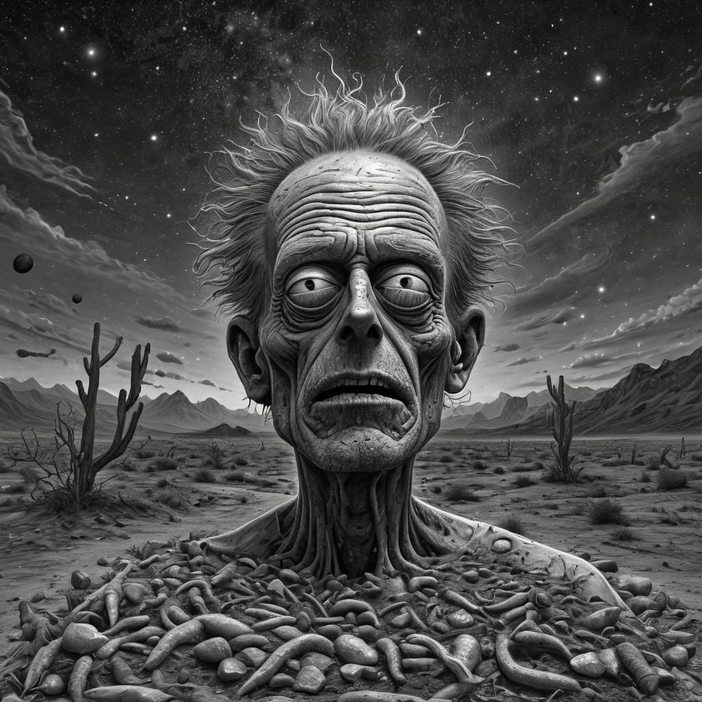 Dust Bowl Depression with Pickle Rick, Holographic Illustrat...