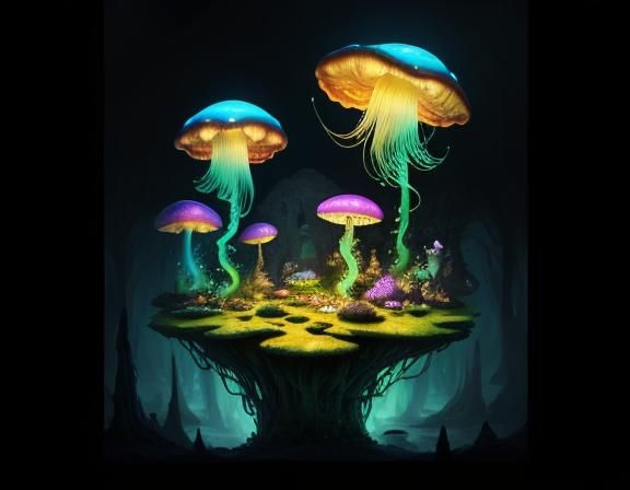 Jellyfish Float Through Toadstool Forest: Beatrix Potter Sty...