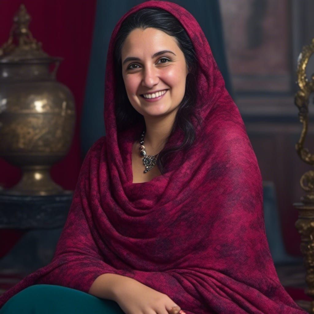 Intricate Matte Painting of Woman in Hijab