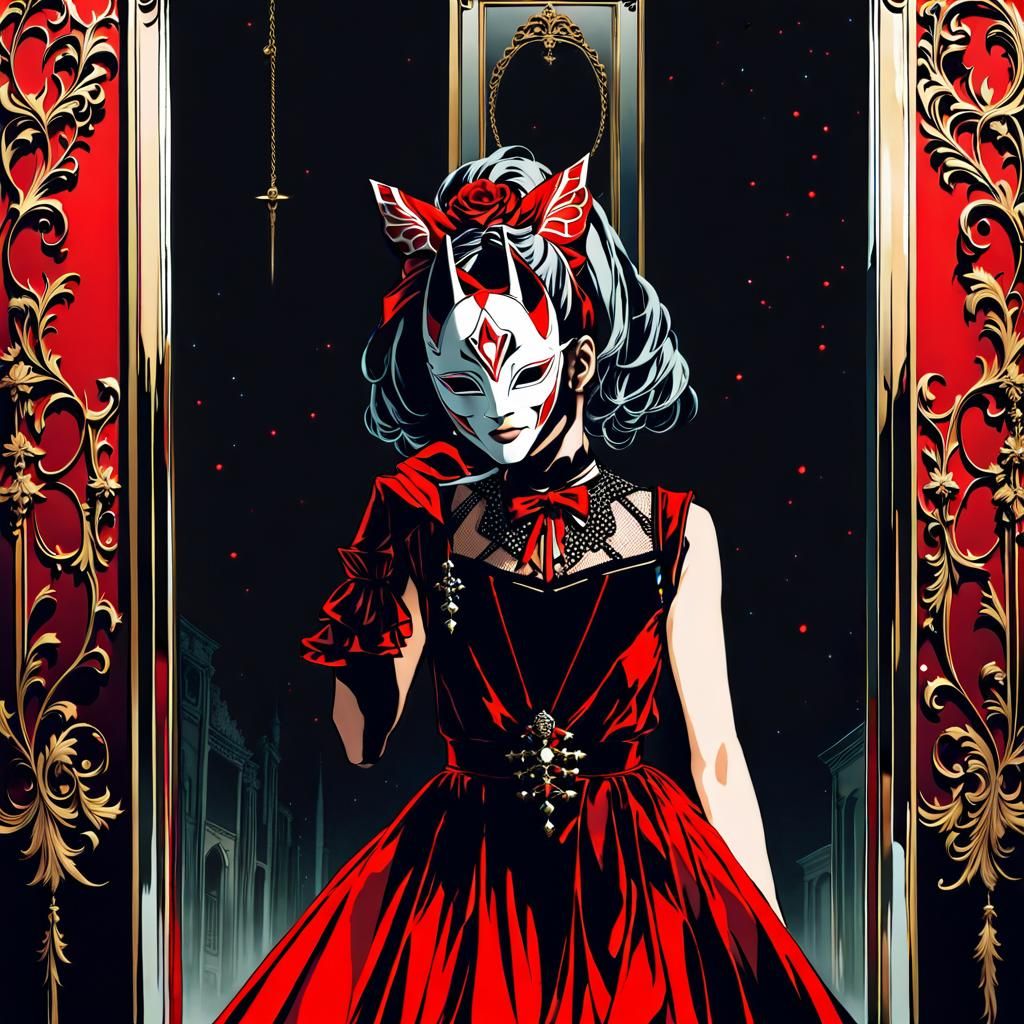 Masked Face Reflecting Inner Turmoil