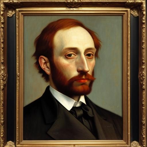 Ginger Self-Portrait in Impressionist Oil Style