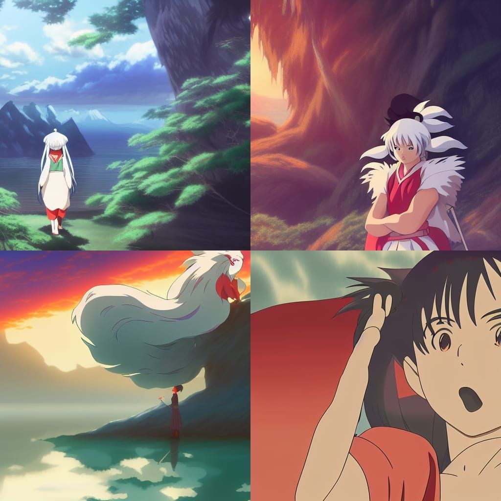 Inuyasha Anime Key Visual, Studio Ghibli Style