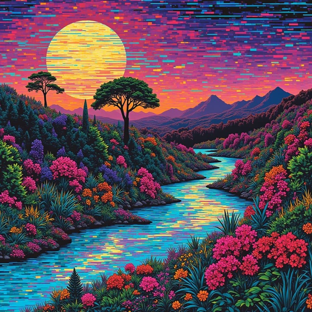 Surreal Digital Art with Glitch Effects