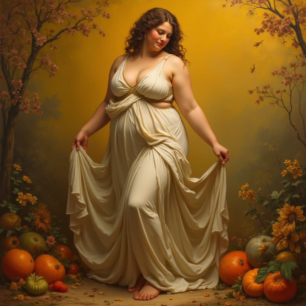 Goddess of Abundance in Sensual Baroque Style